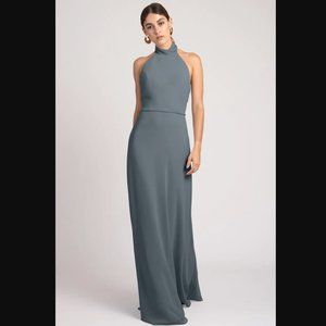 NWOT Jenny Yoo Hydrangea Chiffon High Neck Bridesmaid Dress Size 10